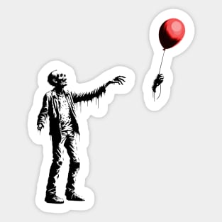 Zombie Balloon Banksy Style Sticker